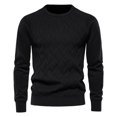 thumbnail image 1 of Vedolay Sweaters for Young Men 2023 Solid Color Pullover Round Neck Long Sleeve Sweater Black,XL, 1 of 2