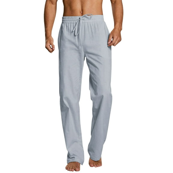Vedolay Sweatpants Men Linen Pants Casual Long Pants Casual Trousers 2023 Grey,3XL