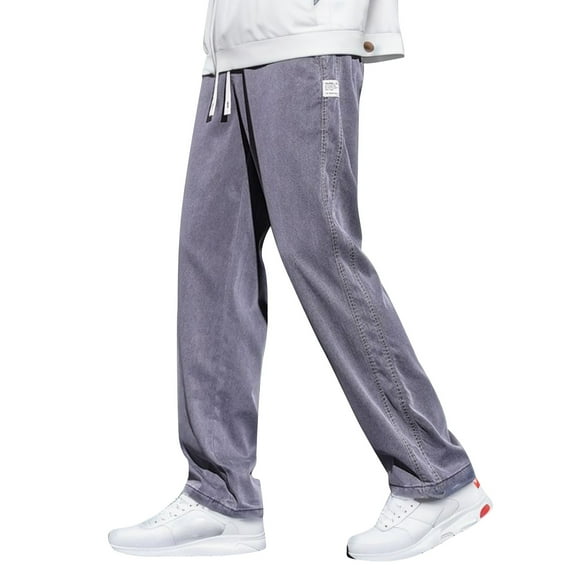 Vedolay Sweatpants Men Plus Size Thick Multi-Pocket Trousers Grey,4XL