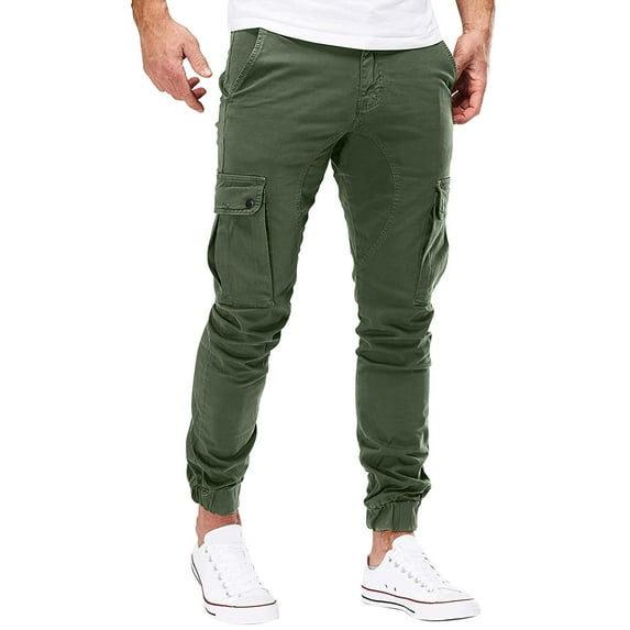 Vedolay Sweatpants Men Solid Casual Multiple Pockets Outdoor Fitness Pants Trousers Green,XL