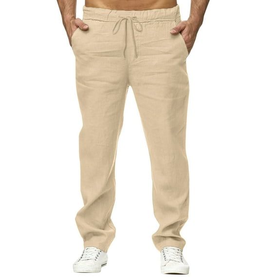 Vedolay Sweatpants for Men Beach Yoga Business Lightweight Trousers Pants with Pockets Khaki,3XL