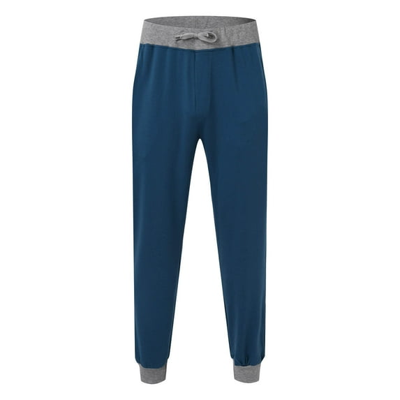 Vedolay Sweatpants for Men Casual Drawstring Waist Loose Fit Cropped Jogger Cargo Pants Blue,2XL