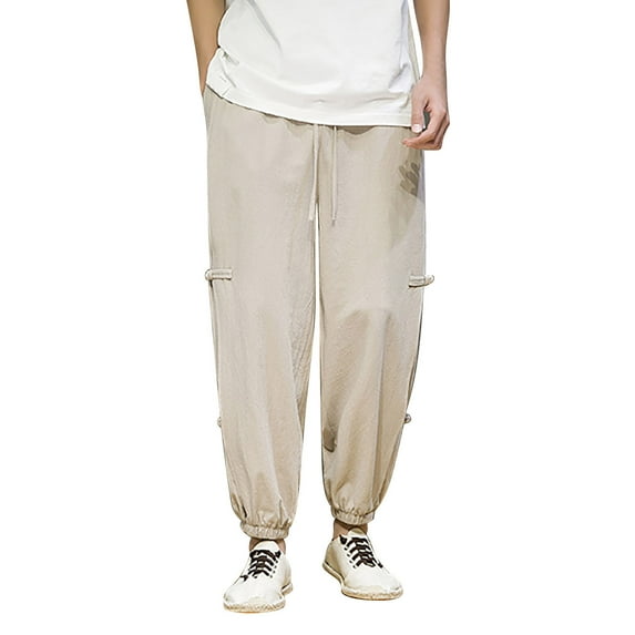 Vedolay Sweatpants for Men Classic Fit Fashion Casual Multi-Pocket Hiking Outdoor Pants Khaki,5XL