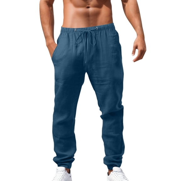 Vedolay Sweatpants for Men Fashion Sport Baggy Pants Jogger with Pockets 2023 Blue,L