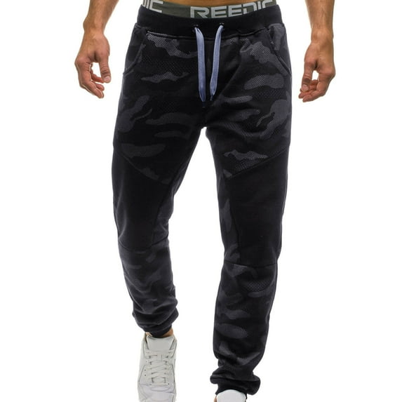 Vedolay Sweatpants for Men Solid Casual Outdoor Straight Type Fitness Pants Black,M