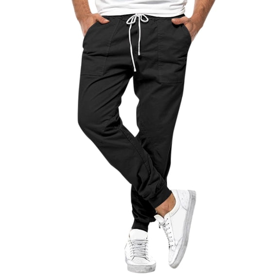 Vedolay Sweatpants with Pockets Men 2023 Fashion Sport Baggy Pants Jogger with Pockets Black,XL