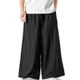 thumbnail image 1 of Vedolay Sweatpants with Pockets Men Casual Drawstring Trousers Loose Linen Casual Pant Black,XL, 1 of 5