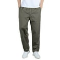 thumbnail image 1 of Vedolay Sweatpants with Pockets Men Solid Color Drawstring Straight Leg Trousers Army Green,5XL, 1 of 5