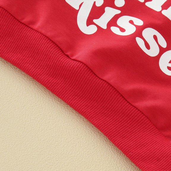 Vedolay Sweatshirt Girls Fall Clothes Casual Print Long Sleeve Layering Basic Pullover Sweatshirt,Red 18-24 Months