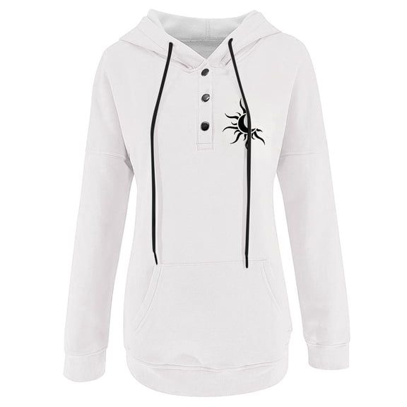 Vedolay Sweatshirt Hoodies for Women Casual Hoodies Long Sleeve Solid Lightweight Pullover Tops Loose Sweatshirt,White L