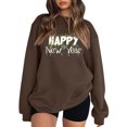 thumbnail image 1 of Vedolay Sweatshirt Sweatshirt for Women 2023 Fall Long Sleeve Crewneck Pullover Tops,Brown XXL, 1 of 3