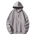 thumbnail image 1 of Vedolay Sweatshirt for Men Plus Oversized V-Neck Long Sleeve Pocket Sweatshirts Gray,2XL, 1 of 4