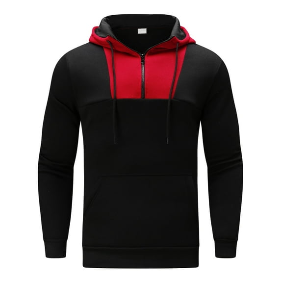 Vedolay Sweatshirt for Men Quarter Zipper Hoodies Winter Clothes Sweater Black,XL