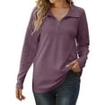 thumbnail image 1 of Vedolay Sweatshirt for Women 2023 Printed Sweatshirts Round Neck Long Sleeve Shirts Tops Purple,XL, 1 of 5