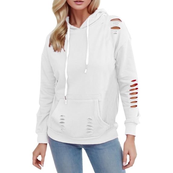 Vedolay Sweatshirt for Women Fashion Printed Stand Up Collar Women Long Sleeve Hoodie Sweater Zip up Jacket White,2XL