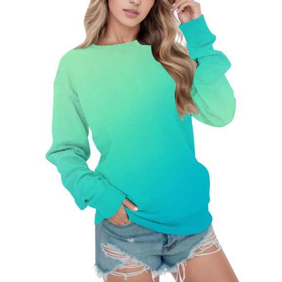 Vedolay Sweatshirt for Women Women's Oversized Sweatshirt Crew Neck Long Sleeve Casual Pullover Fall Clothes,Green S