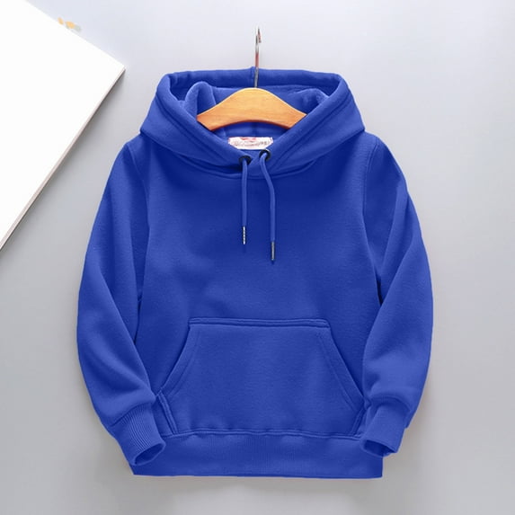 Vedolay Sweatshirts Boys Winter Sweatshirts Long Sleeve Crew Neck Loose Solid Color Pullover Top,Blue 5-6 Years