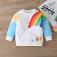 thumbnail image 1 of Vedolay Sweatshirts Girls Sweatshirts Long Sleeve Neck Tops Loose Solid Pullover with Pockets,White 18-24 Months, 1 of 5