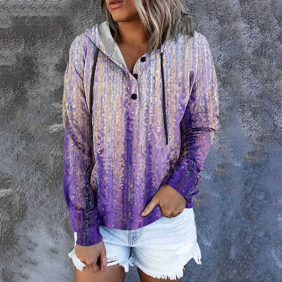 Vedolay Sweatshirts Hoodies for Women 2023 Crewneck Oversized Pullover Casual Comfy Fall Fashion Hoodies,Purple S