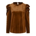 thumbnail image 1 of Vedolay Sweatshirts Womens Tops 2023 Fall Long Sleeve Loose Pullover Casua Solid Crewneck Sweatshirts,Brown M, 1 of 3