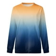 thumbnail image 1 of Vedolay Sweatshirts for Women Fall Fashion 2023 Casual Crewneck Long Sleeve Pullover Stripe Print Blouses,Blue XXL, 1 of 3