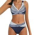 thumbnail image 1 of Vedolay Swimsuit Cover Up Women's Solid Scoop Neck Push up Padded Brazilian Thong Bikini Swimsuit Bathing Suit,Blue L, 1 of 4