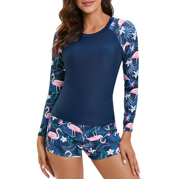 Vedolay Swimsuit Coverup Women's Graphic Swimsuit Tie Front Bandeau and High Waist Panty Bikini Set Bathing Suit,Purple S