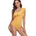 thumbnail image 1 of Vedolay Swimsuit Women One Piece Swimsuit Halter Plunge V Neck Swimwear Hollow Out Bathing Suit,Yellow XL, 1 of 5