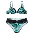 thumbnail image 1 of Vedolay Swimsuits For Women Women's Graphic Swimsuit Tie Front Bandeau and High Waist Panty Bikini Set Bathing Suit,Green L, 1 of 5