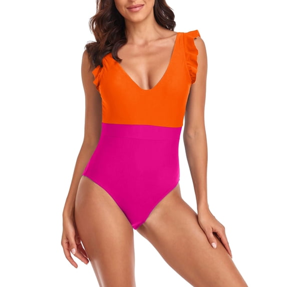 Vedolay Swimsuits For Women Women's One Piece Swimsuit Cutout Halter Bathing Suits Crossover High Cut Monokini Swimwear,A S
