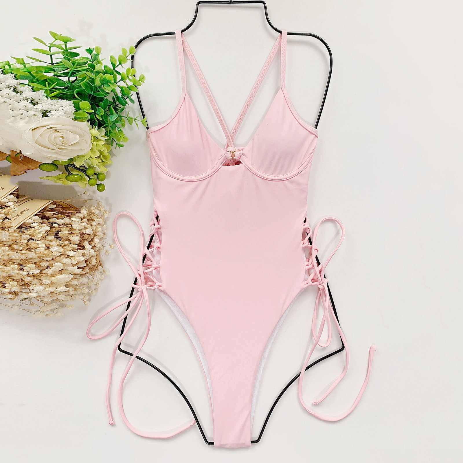 Vedolay Swimsuits For Women Women's Thong Cutout Monokinis Tie Beach