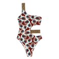 thumbnail image 1 of Vedolay Swimsuits Womens 2023 Fashion Stripes Print Lined Up Double Up Tankini Sets Swimsuits Bathing Suit Swimwear,Red S, 1 of 5