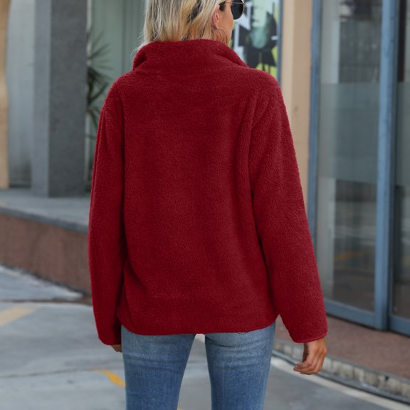 Vedolay T Shirts Hoodies for Women Casual Long Sleeve Pullover Loose Lightweight Fall Clothes,Red L