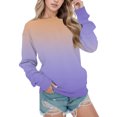 thumbnail image 1 of Vedolay T Shirts Hoodies for Women Casual Long Sleeve Sweatshirts Crew Neck Relaxed Fit Tops,Purple L, 1 of 4