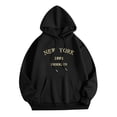 thumbnail image 1 of Vedolay T Shirts Women's Oversized Hooded Sweatshirts Casual Long Sleeve Pullover Loose Lightweight Fall Clothes,Black L, 1 of 2