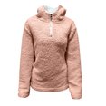 thumbnail image 1 of Vedolay T Shirts Women's Zip Up Hoodies Oversized Sweatshirt Clothing Cute Fall Casual Drawstring Jacket with Pockets,Pink XL, 1 of 4