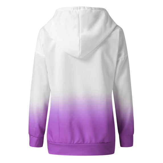 Vedolay T Shirts for Women's 2023 Zip Up Hoodies Oversized Sweatshirt Cute Fall Casual Clothing with Pockets,Purple XL