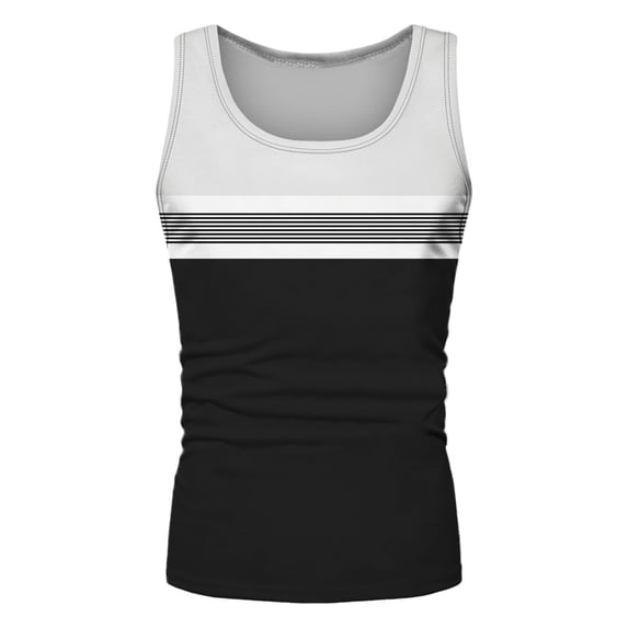 Vedolay Tank Top Men's Mesh Fishnet Fitted Sleeveless Muscle Top Striped Tank Tops Slim Fit T-Shirts,Black M