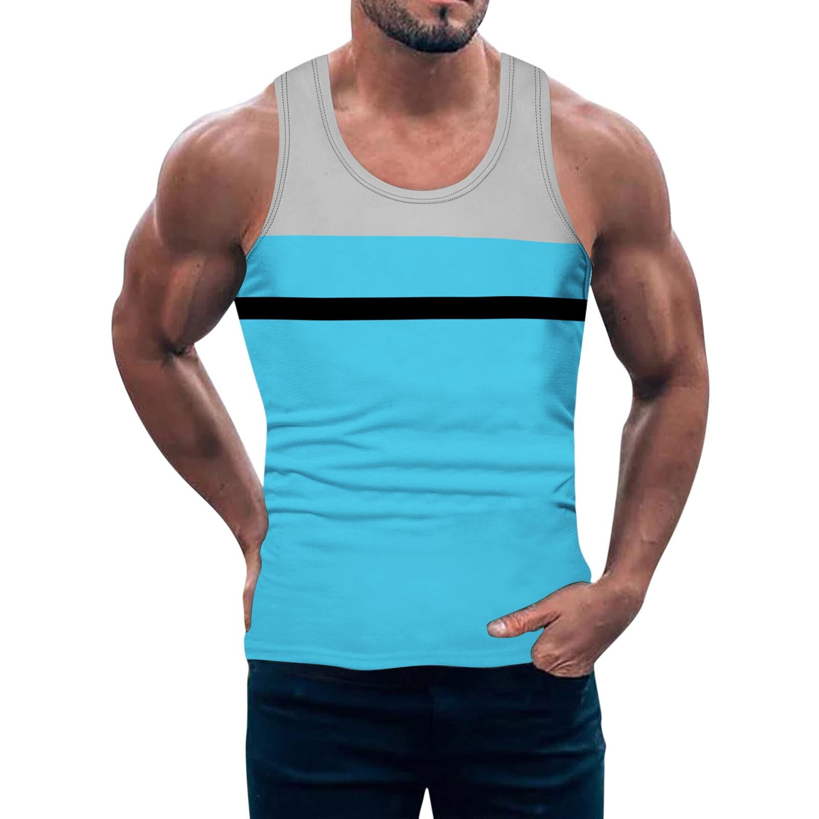 Vedolay Tank Tops Men Sleeveless Workout Shirt Running Gym Muscle Beach