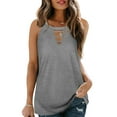 thumbnail image 1 of Vedolay Tank Tops Women Tank Tops Sleeveless Basic Ribbed Slim Knit Stretch Shirt,Gray L, 1 of 4