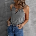 thumbnail image 1 of Vedolay Tank Tops Women Womens Summer Casual Tops Pleated Crewneck Shirt Loose Blouse Shirt for Leggings,Gray 3XL, 1 of 5