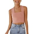 thumbnail image 1 of Vedolay Tank Tops Women's Spaghetti Straps V Neck Satin Camisole Cowl Neck Cami Tank Top Silk Camisole Sleeveless Blouses,Pink S, 1 of 5