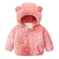 thumbnail image 1 of Vedolay Toddle Baby Girls Winter Coat Hoods Print Windproof Autumn Zipper Toddler Grils Jacket Hot Pink,90, 1 of 4