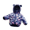 thumbnail image 1 of Vedolay Toddler Baby Boys Coats Baby Girls Long Sleeve Hooded Coat Top Navy,100, 1 of 4