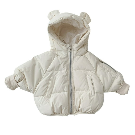 Vedolay Toddler Baby Boys Coats Hooded Zipper Thicken Windproof Warm Outwear Snowsuit White,80