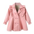 thumbnail image 1 of Vedolay Toddler Baby Girl Coats Baby Long Sleeve Single Button Up Warm Coat Pink,120, 1 of 5