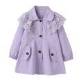 thumbnail image 1 of Vedolay Toddler Baby Girl Coats Plaid Button Long Sleeve Coat Cardigan Tops Purple,120, 1 of 5