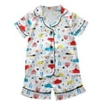 thumbnail image 1 of Vedolay Toddler Baby Girls Summer Clothes Button Tops and Casual Shorts Set(Red,3-4 Years), 1 of 4