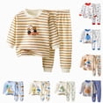 thumbnail image 1 of Vedolay Toddler Boy Pajamas Cotton Pjs Set Kids Cute Cartoon Print 2 Piece Long Sleeve Sleepwear Boys Fall Winter Breathable Home Clothes, 1 of 5
