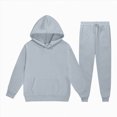 thumbnail image 1 of Vedolay Toddler Boys Girls Clothes Fall Winter Outfit Sets 2T 3T 4T 5T 6T 7T 8T Solid Color Long Sleeve Pullover Hoodie Sweatshirt and Elastic Pants Set 2 Piece Casual Clothing, 1 of 6